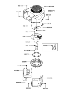 Kawasaki Fr730v-As05 Cooling Equipment Diagram and Parts List for Z-FORCELZ54 (17BIDAGC-17BIDAGC010)(2015) Cub Cadet Lawn Tractor